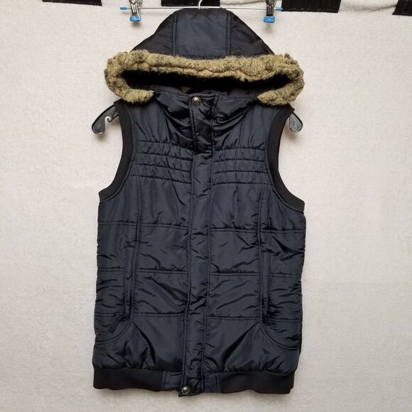 Burton Vest Womens Medium Black Quilted Puffer Dry Ride Ski Snowboarding‎ Hooded - Picture 1 of 10